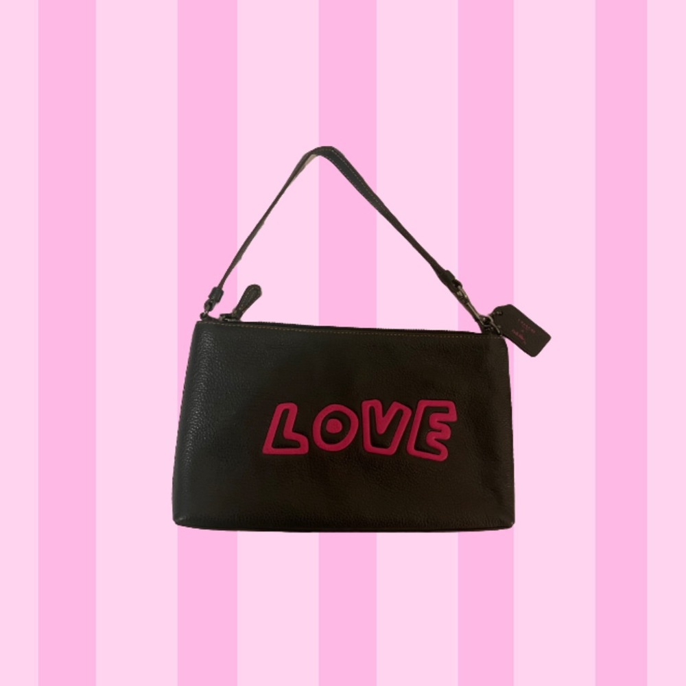 Coach x Keith Haring Leather LOVE Zip Wris…